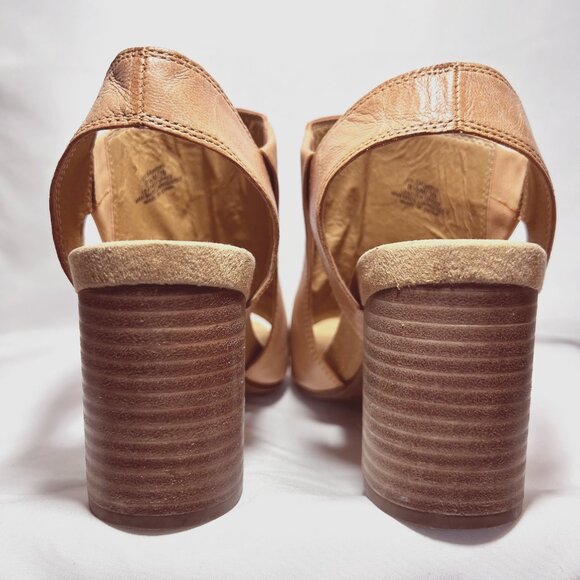 Lucky Brand-LK Saudra Boot-Women's Leather-8 1/2 M-Tanish Camel-Wood 3 1/2" Heel - Picture 10 of 16